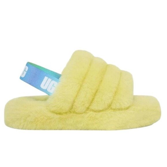 UGG Other - UGG Sheepskin Fluff Yeah Slippers Slide Shoes Size 5 Youth or 6.5/7 Women
